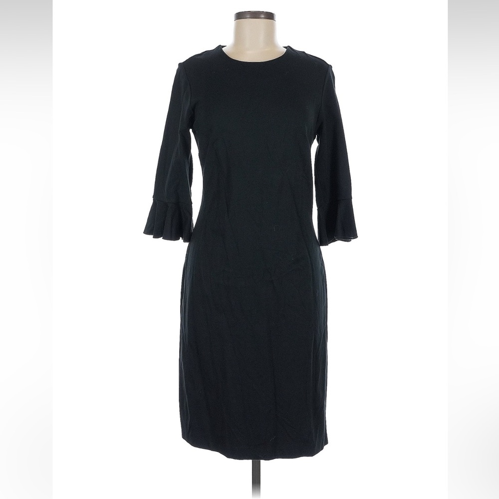 Banana Republic Black Midi Dress with Ruffle Sleeves